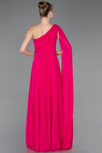 Abschlusskleid Lang Chiffon Fuchsie ABU5984