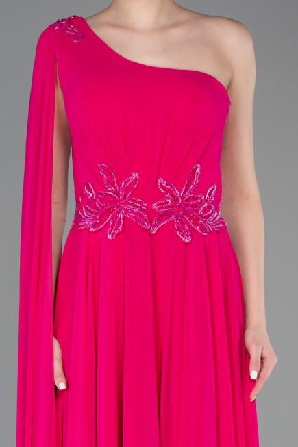Abschlusskleid Lang Chiffon Fuchsie ABU5984