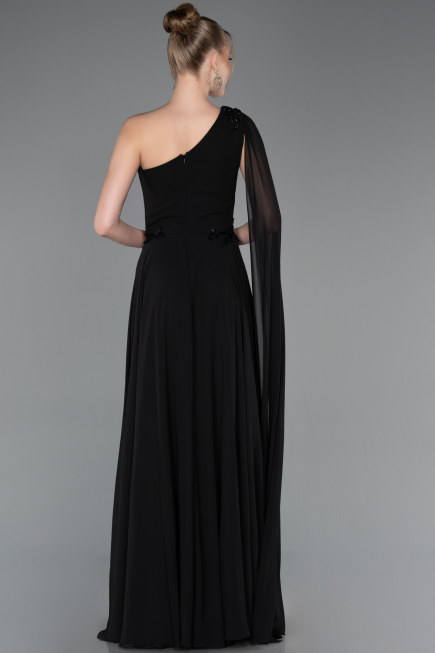 Abschlusskleid Lang Chiffon Schwarz ABU5984