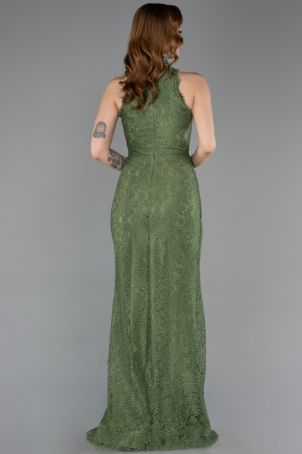 Abendkleid Lang Spitze Khaki ABU5987