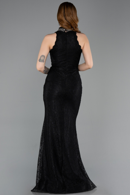 Abendkleid Lang Spitze Schwarz ABU5987