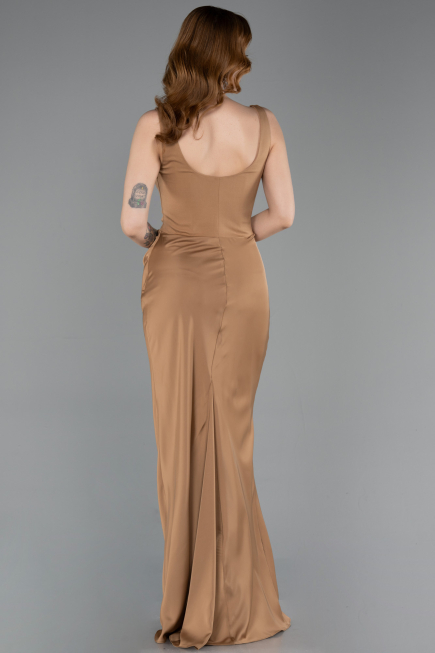 Abschlusskleid Lang Satin Bronze ABU5990