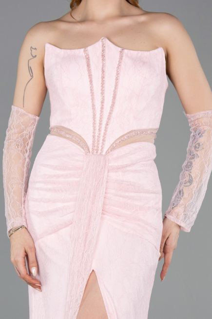Puder Standesamtkleid Spitze Lang ABU5736