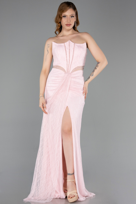 Puder Standesamtkleid Spitze Lang ABU5736