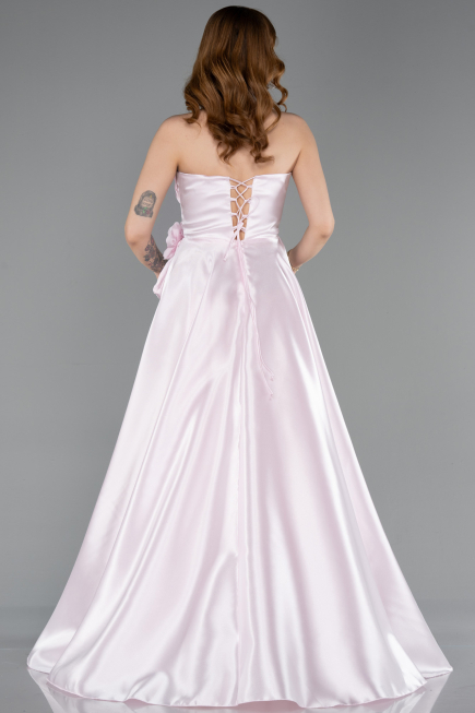 Standesamtkleid Lang Satin Puder ABU5998