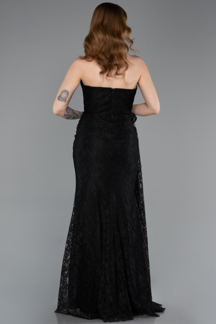 Abendkleid im Meerjungfrau-Stil Lang Spitze Schwarz ABU5975