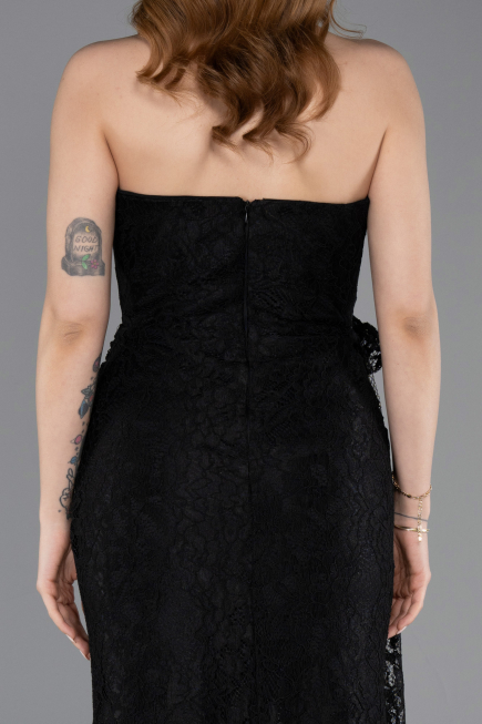Abendkleid im Meerjungfrau-Stil Lang Spitze Schwarz ABU5975