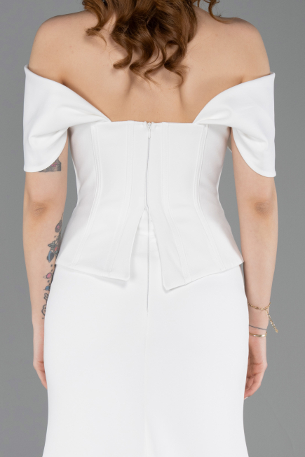 Abendkleid Lang Weiß ABU6002