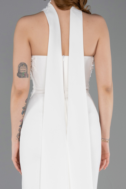 Partykleid Midi Weiß ABK2593