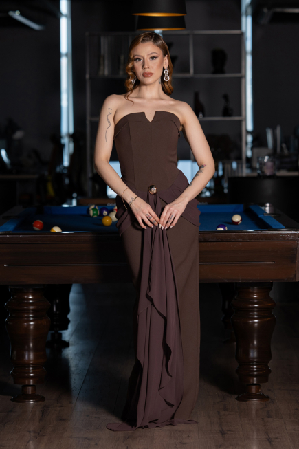 Abschlusskleid Lang Braun ABU5970