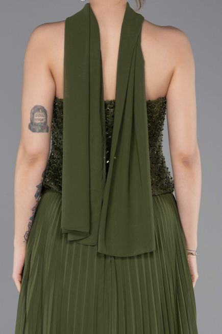 Abendkleid Lang Chiffon Khaki ABU6011