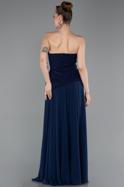 Abendkleid Lang Chiffon Marineblau ABU5681