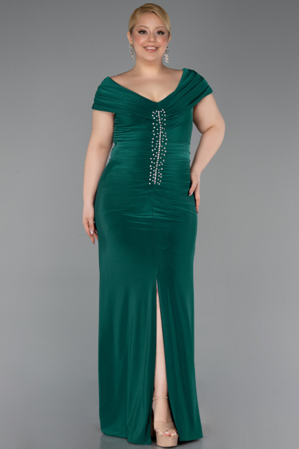 Abendkleid in Übergröße Lang Smaragdgrün ABU5900