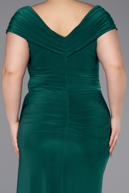 Abendkleid in Übergröße Lang Smaragdgrün ABU5900