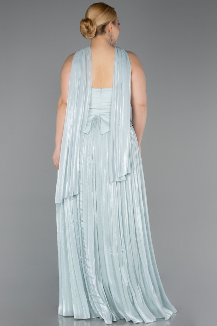Kleider in Großen Größen Lang Chiffon Minzgrün ABU5958
