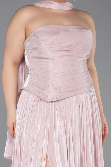 Kleider in Großen Größen Lang Chiffon Puder ABU5958