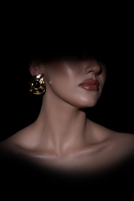 Ohrschmuck Schwarz-Gold DF1038