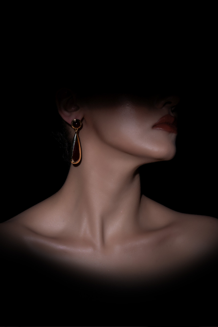 Ohrschmuck Weinrot-Gold DF1042