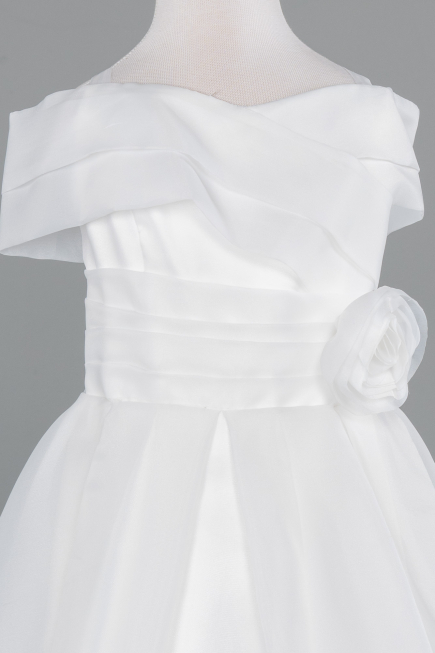 Abendkleid für Kinder Kurz Weiß ABK2565