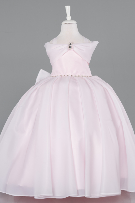 Brautkleid für Kinder Lang Satin Puder ABG175