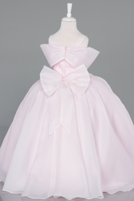 Brautkleid für Kinder Lang Satin Puder ABG175