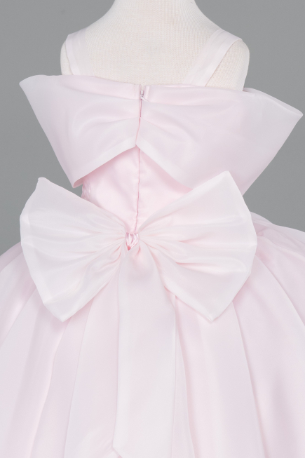 Brautkleid für Kinder Lang Satin Puder ABG175