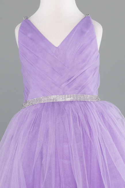 Abendkleid für Kinder Kurz Lila ABK2568