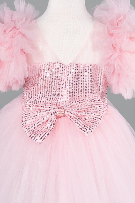 Abendkleid für Kinder Kurz Puder ABK2572