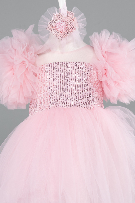 Abendkleid für Kinder Kurz Puder ABK2572