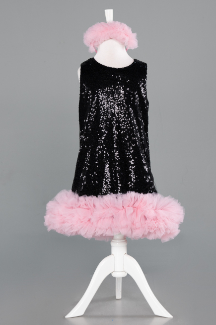Abendkleid für Kinder Kurz Schwarz ABK2574