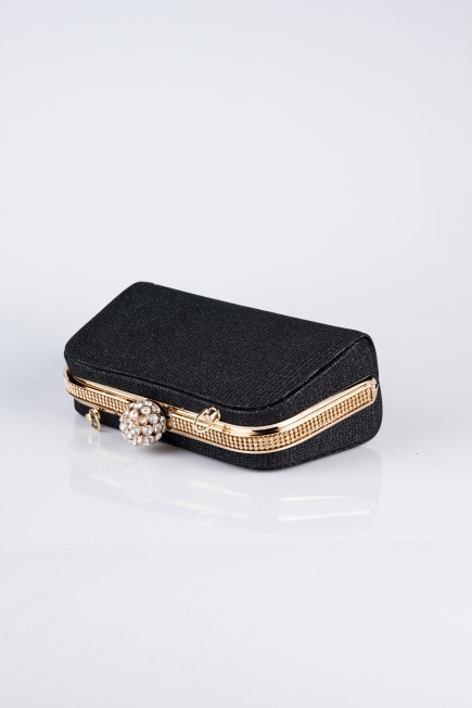 Abendtasche Glitzernd Schwarz KC129