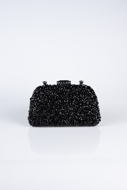 Schwarz Abendtasche Verputz SH839
