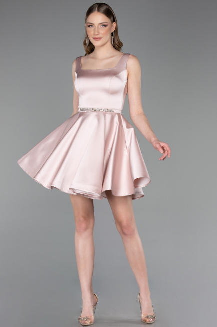 Partykleid Kurz Satin Puder ABK2606