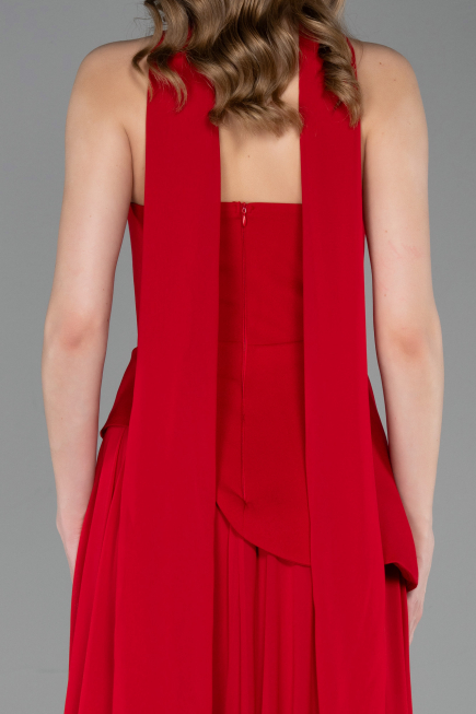 Abschlusskleid Lang Chiffon Rot ABU6042