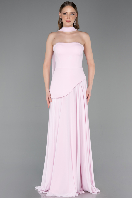 Abschlusskleid Lang Chiffon Puder ABU6042