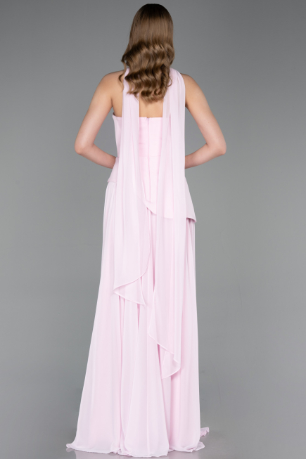 Abschlusskleid Lang Chiffon Puder ABU6042