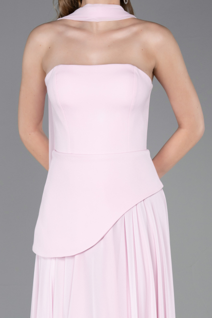 Abschlusskleid Lang Chiffon Puder ABU6042