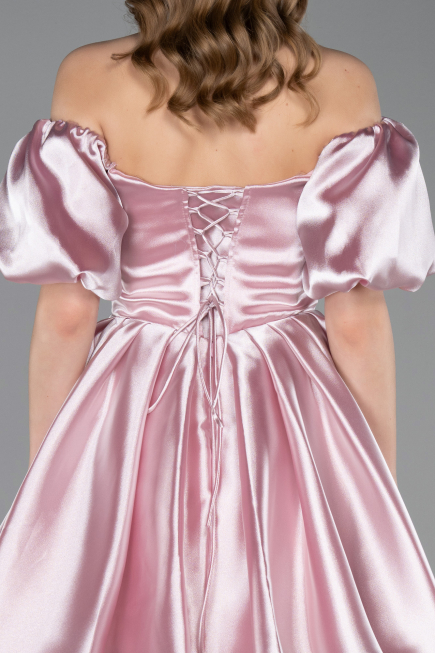 Partykleid Kurz Satin Puder ABK2605
