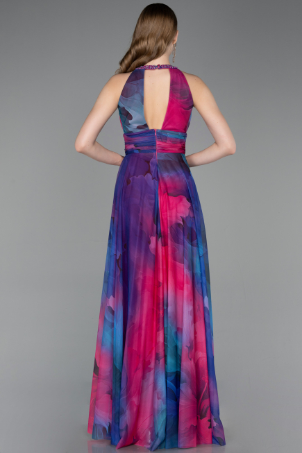 Abendkleid Lang Fuchsie ABU6048