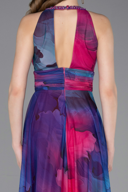 Abendkleid Lang Fuchsie ABU6048