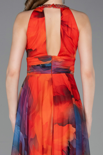 Abendkleid Lang Orange ABU6048