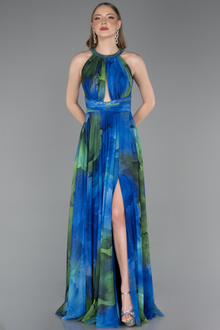 Abendkleid Lang Sächsischblau ABU6048