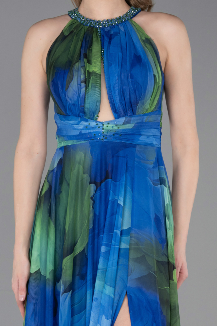 Abendkleid Lang Sächsischblau ABU6048