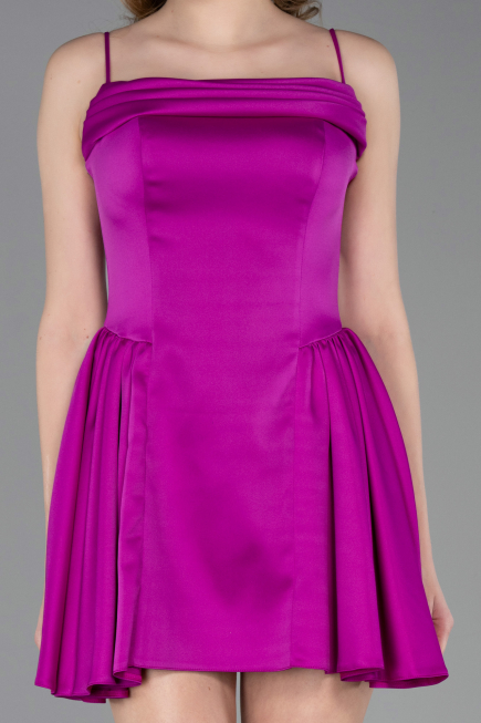 Partykleid Kurz Satin Fuchsie ABK2608