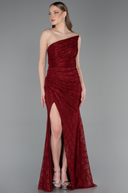 Abendkleid Lang Spitze Weinrot ABU6050