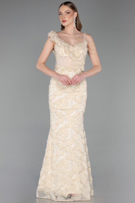 Abendkleid Lang Beige ABU6059