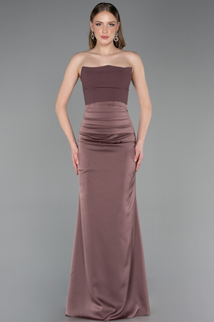 Abschlusskleid Lang Satin Kupfer ABU6061