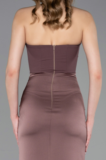 Abschlusskleid Lang Satin Kupfer ABU6061