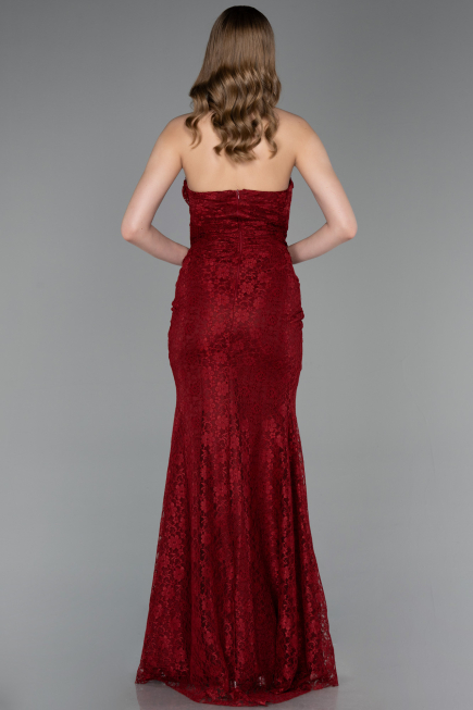 Abendkleid Lang Spitze Weinrot ABU6050