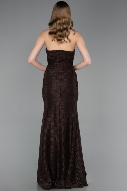 Abendkleid Lang Spitze Braun ABU6050